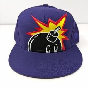 The Hundreds Adam Bomb New Era 59fifty Fitted Hat Cap 7 3/4 Purple Wool Sample